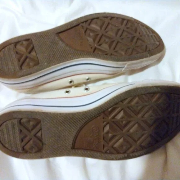 Converse Off White Canvas All Star Sneakers Shoes 10 Retro Streetwear Minimalist - Picture 8 of 9